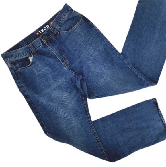 Izod Men's 34 x 34 Cotton Regular Blue Jeans